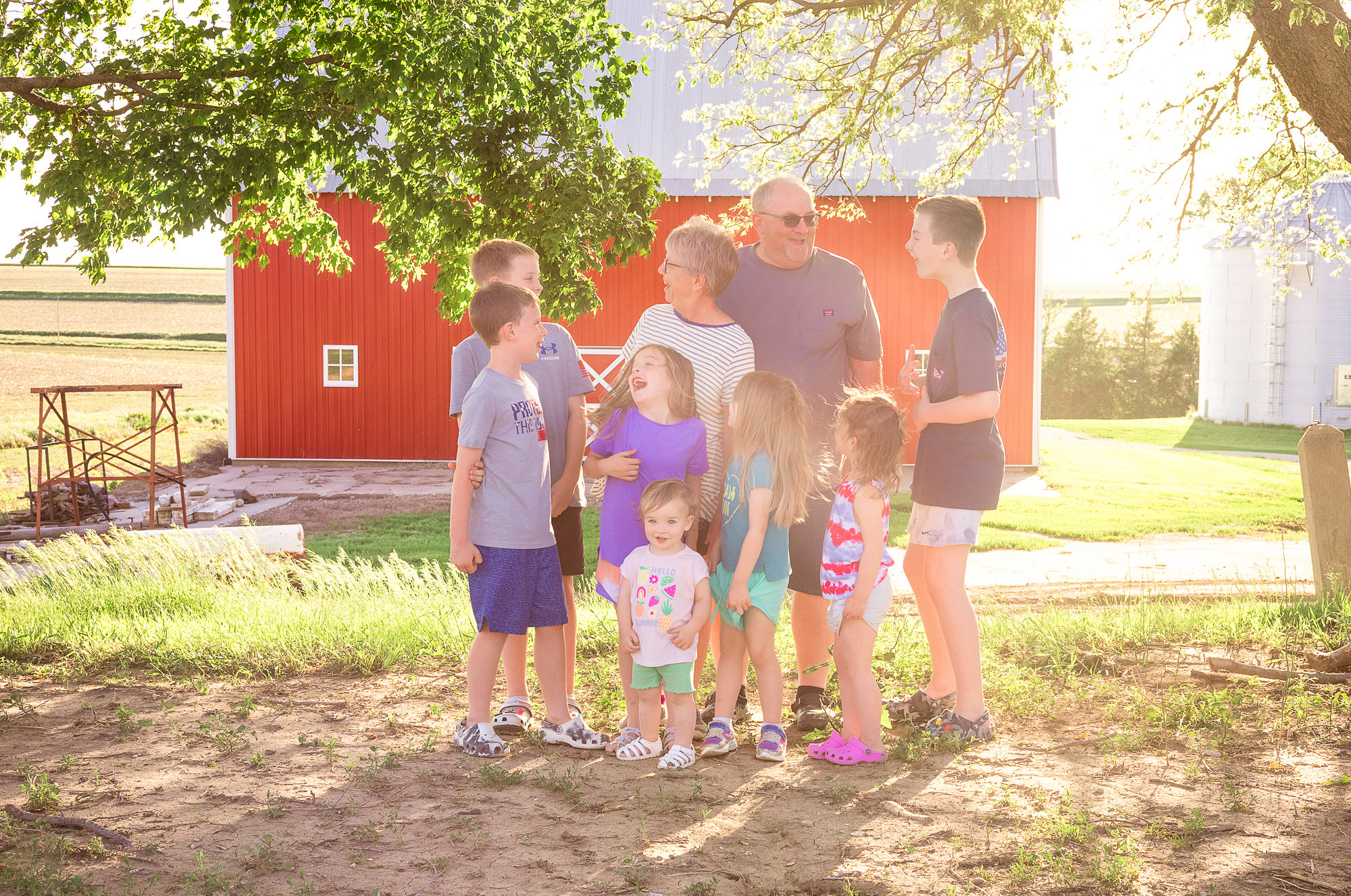 Nebraska family photographed on their farm