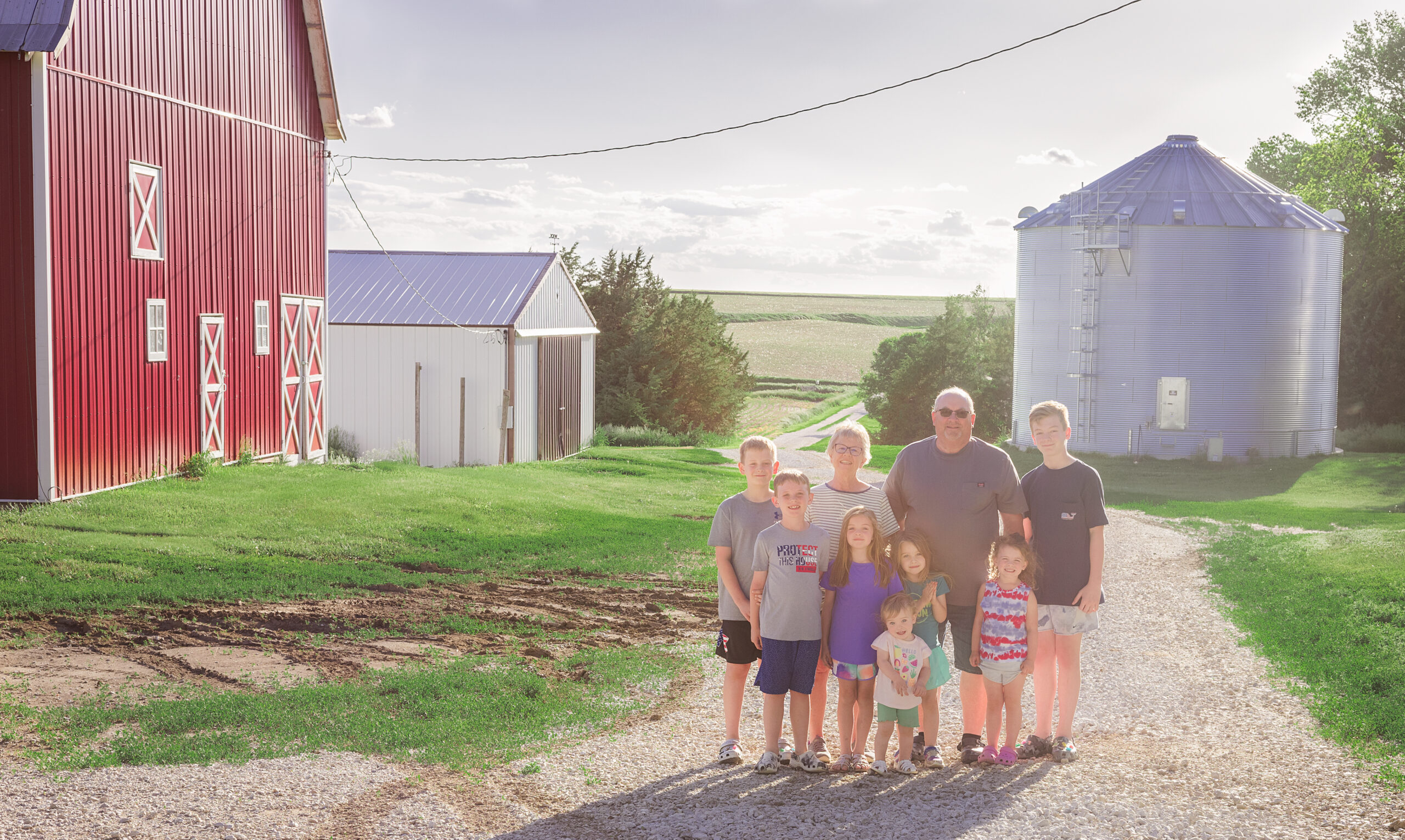 Family photograph at the farm in Nebraska